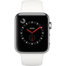Apple Watch Series 3 GPS + LTE 42mm MQK82LL/A - Stainless Steel/Soft White Band - Like New