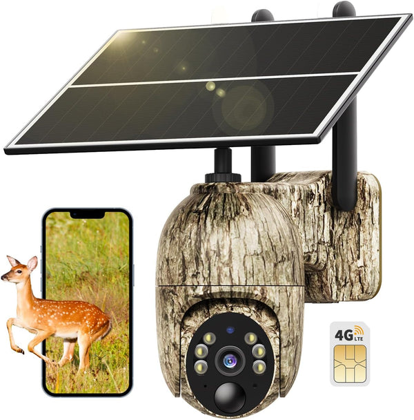 Oculview Cellular Trail Camera (3rd Gen) 4G LTE w/ Solar Panel RBX-S60 - Wood Like New