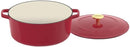CUISINART CHEF'S CLASSIC ENAMELED CAST IRON COVERED CASSEROLE - RED - Like New