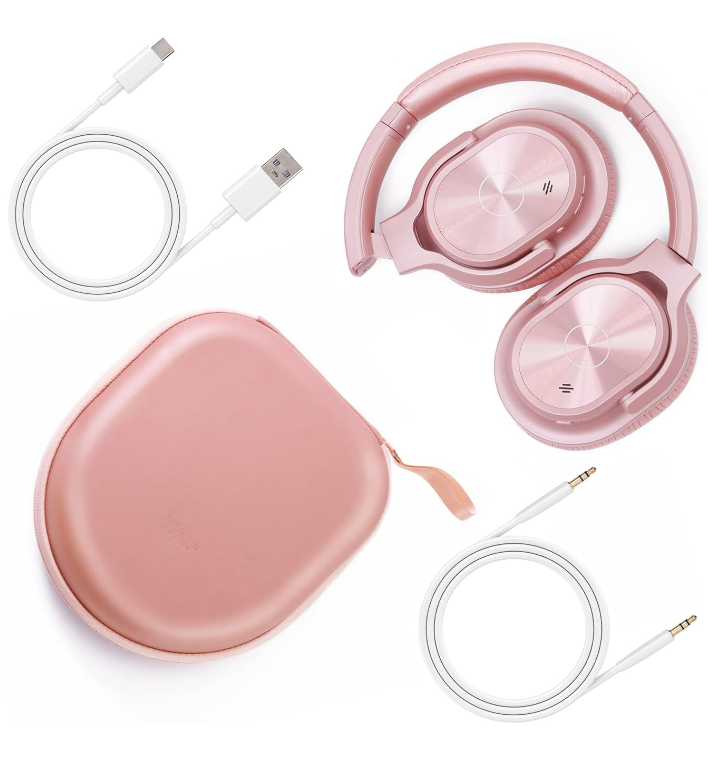 ZIHNIC Active Noise Cancelling Headphones, 40H Playtime Wireless Bluetooth Headset with Deep Bass Hi-Fi Stereo Sound,Comfortable Earpads for Travel/Ho : ZIHNIC Bluetooth 5.3 Noise Cancelling Headphones, Over