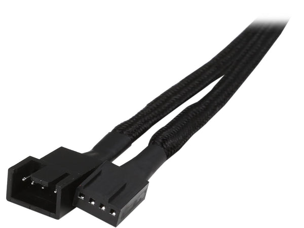 Silverstone Technology All Black Sleeved PWM Fan Power Extension Cable (CPF03)