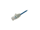 StarTech N6PAT6INBLS Cat6 Ethernet Cable - 6 in - Blue - Slim - Snagless RJ45