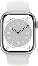 Apple Watch Series 8 GPS 41mm Aluminum Case with White Sport Band MP6L3LL/A - Like New