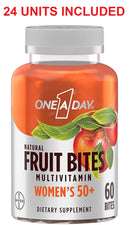 One A Day Women’s 50+ Natural Fruit Bites Multivitamin 60 Count - 24 Pack - Brand New