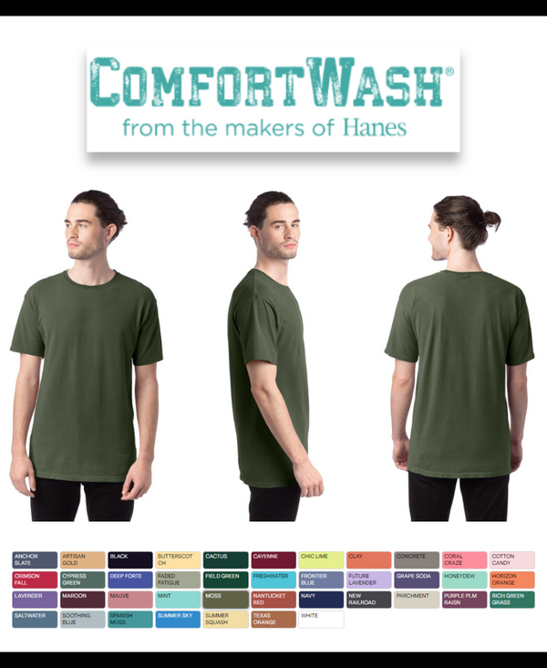GDH100 Hanes ComfortWash Men's Garment-Dyed T-Shirt New