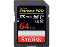 SanDisk 64GB Extreme PRO SDXC UHS-I Card - C10, U3, V30, 4K UHD, SD Card