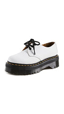 26492100 DR. MARTENS 1461 QUAD II PLATFORM WHITE POLISHED SMOOTH SIZE 6M/7W - Like New