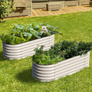 Olle 4-Style Modular Galvanized Raised Garden Beds Outdoor Easy 17" Tall - IVORY - Like New