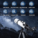 FEIANG 80mm Aperture 600mm Astronomical Telescope 24X-180X 80600 - White Like New