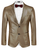 COOFANDY STYLISH METALLIC BLAZER JACKET 70S DISCO STYLE - SIZE: MEDIUM - GOLD - Brand New