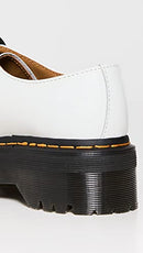 26492100 DR. MARTENS 1461 QUAD II PLATFORM WHITE POLISHED SMOOTH SIZE 6M/7W - Like New