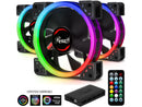 Rosewill 120mm RGB LED Case Fans (3-Pack) and 8-Port Fan Hub, Ultra Quiet