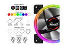 Rosewill 120mm RGB LED Case Fans (3-Pack) and 8-Port Fan Hub, Ultra Quiet
