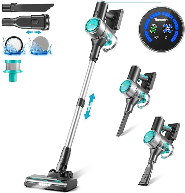 TRANSMART Cordless Vacuum Cleaner 24Kpa Powerful Suction LED Display 250W - Blue Like New