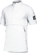 DX9792 Adidas Game Mode Quarter-Zip Short-Sleeve Shirt White Grey S - Like New