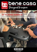 BENE CASA BLACK DOMINO TABLE, PREMIUM GAME TABLE, 38”X38”, - Scratch & Dent