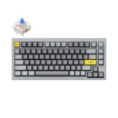 KEYCHRON Q1 QMK MECHANICAL KEYBOARD V2 GATERON G PRO BLUE - SILVER GRAY - B - Like New