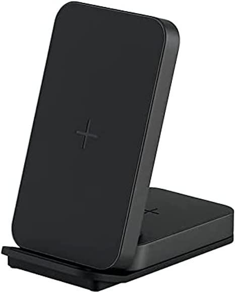 UbioLabs 2-in-1 Wireless Qi-Certified Charging Stand Phones AWC1109ABV - Black Like New