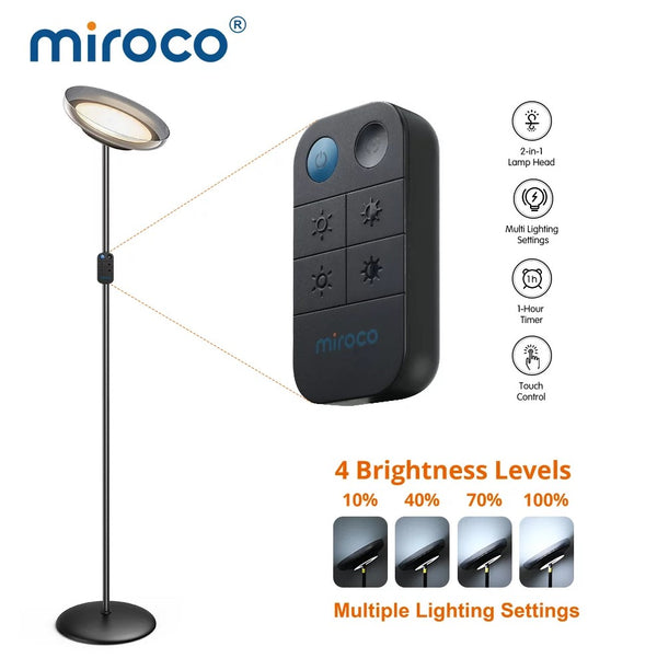MIROCO MI-DL004 LED FLOOR LAMP-BLACK Like New