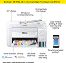 Epson EcoTank Wireless Color AIO Cartridge-Free ET-3760 NO INK Included - WHITE - Like New