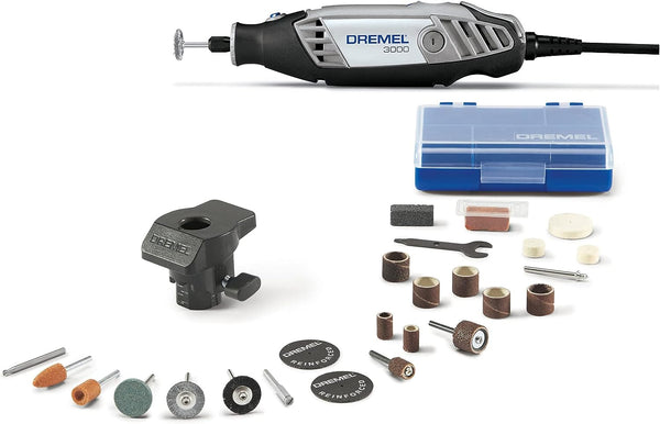 Dremel 3000 1.2 Amp Corded Rotary Tool Kit, 25 Accessories, Carrying Case Silver Like New