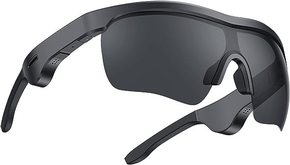 Vonaural Sound Shades Audio Sports Sunglasses UV400 VONAURAL-E7 - Black Like New