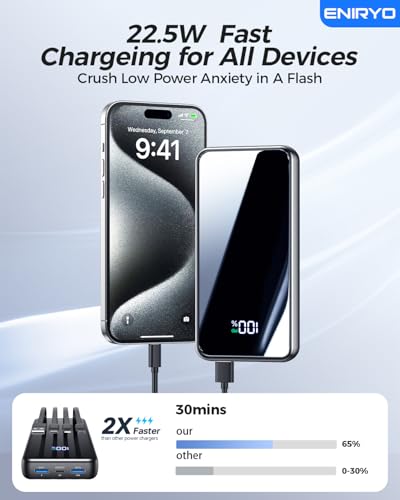 ENIRYO PORTABLE CHARGER 42800MAH POWER BANK BUILT-IN CABLE JM4-PRO