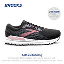 Brooks Women's Addiction GTS 15 Supportive Running Black/Ebony/Mauvewood Size 6 - Like New