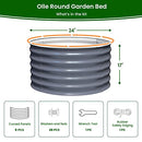 Olle 2 Pack 17" Tall Durable Round Raised Garden Mid-Grey 24" X 17" - Like New