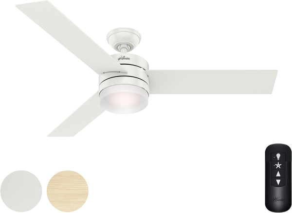 Hunter Fan 54" Indoor Ceiling Fan Light Kit Remote Control 59594 - FRESH WHITE Like New