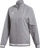 Adidas Ladies T19 Woven Jacket Multi-Sport DX7346 Gray White M - Like New
