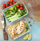 LEXIHOME LEXI HOME RECTANGLE 35 OZ. GLASS FOOD STORAGE CONTAINER RED LOCKING LID - Like New