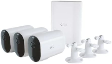 Arlo Pro 4 XL Spotlight 3 Camera Security Bundle 2K Motion Only VMS4352P - White Like New