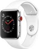Apple Watch Series 3 GPS + LTE 42mm MQK82LL/A - Stainless Steel/Soft White Band - Like New