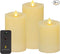 Luminara Realistic Artificial Moving Flame Pillar Candles Set of 3 Remote IVORY Like New