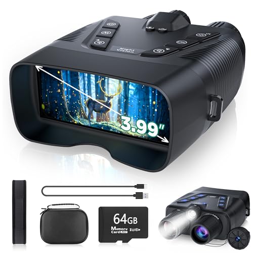 atm8 night vision goggles WASOCA Night Vision Goggles 58MP 4K 10000mAh Binoculars Z098 - BLACK