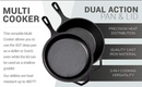 CUISINEL PRE-SEASONED CAST IRON 2-IN-1 3 QUART DUTCH OVEN LID SET - BLACK - Like New