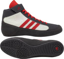 ADIDAS MEN'S HVC WRESTLING SHOES SIZE MEN 8.5 GRAY/WHITE/RED - Brand New