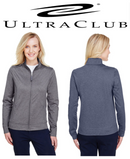 UC400W UltraClub Women's Navigator Heather Full-Zip - Brand New