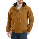 CARHARTT MEN'S FULL SWING LOOSE FIT WASHED DUCK FLEECE-LINED 2XLT JACKET - BLACK - Like New