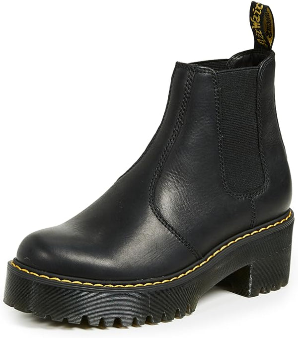 Dr. Martens Women's Rometty Leather Chelsea Boots Burnished Wyoming Black 8 New