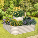 Olle 4-Style Modular Galvanized Raised Garden Beds Outdoor Easy 17" Tall - IVORY - Like New