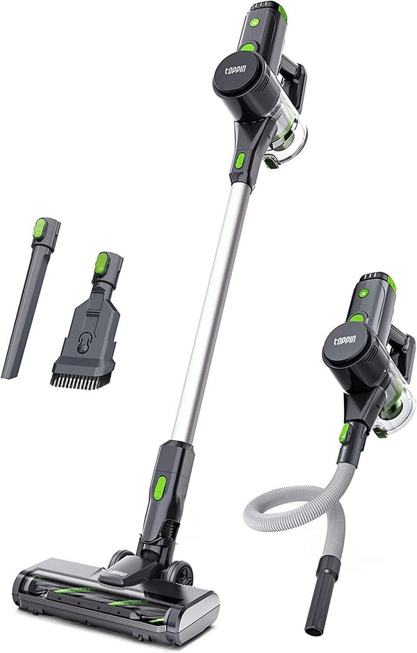 TOPPIN Cordless Stick Vacuum Cleaner 23KPa Powerful Suction TPVC002 - GREEN/GRAY Like New