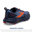 1203911B460 BROOKS WOMEN CASCADIA 17 GTX TRAIL NAVY BITTERSWEET PEACOAT SIZE 9.5 - Like New