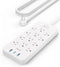 Anker Power Strip Surge Protector 2100J 12 Outlets 3 USB Ports A9192 - White Like New