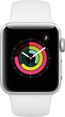 Apple Watch Series 3 GPS, 38MM - Silver Aluminum Case with White Sport Band - Like New