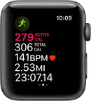 For Parts: APPLE WATCH SERIES 3 GPS 42mm SPACE GRAY ALUMINUM BLACK CRACKED SCREEN/LCD