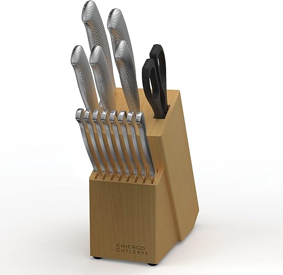 Chicago Cutlery 15 Piece Stainless Steel Hammered Handle Block