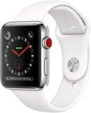 Apple Watch Series 3 GPS + LTE 38mm MQJV2LL/A - Stainless Steel/White Sport Band - Like New