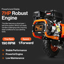 SuperHandy 7HP Rear Tine Tiller - 16" Tilling Width, 12" Depth - Advanced Soil